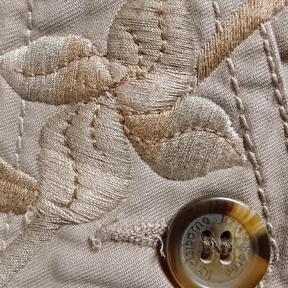 Liz Claiborne Cargo Embroidered Floral Khaki  Pants‎ Drawstring Waist Women's 6 - Picture 10 of 15